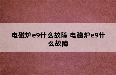 电磁炉e9什么故障 电磁炉e9什么故障